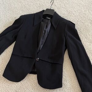 Etcetera Black Tailored Open-Front Blazer